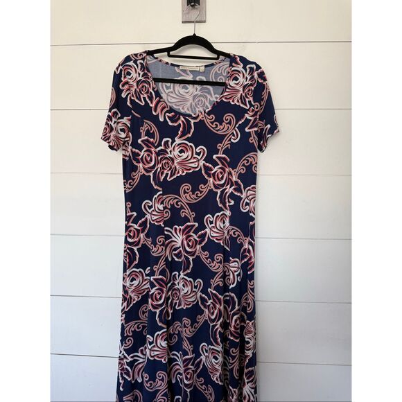 Maria Gabrielle Dresses & Skirts - Maria Gabrielle Women’s Large Blue Paisley Stretchy Maxi Dress